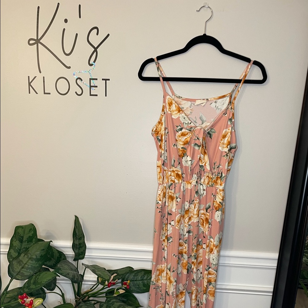 Pink Floral Jumpsuit